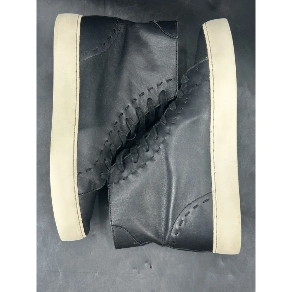 Frye Lena Hiker Black Leather High Top Sneakers Ankle Women's Sz‎ 8M (3470390)